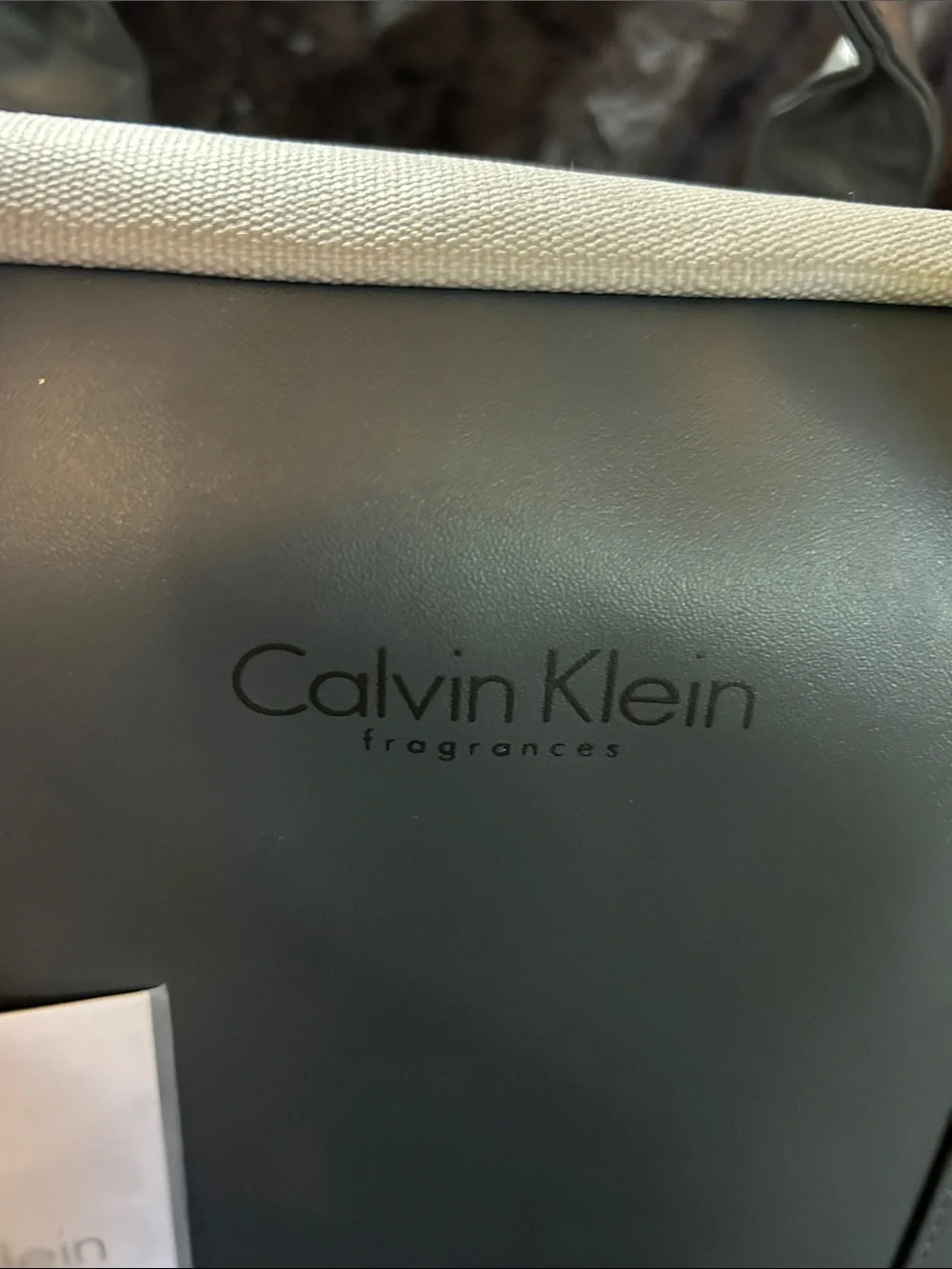 Calvin Klein Two-Tone Gray and Cream Men's Duffel Bag